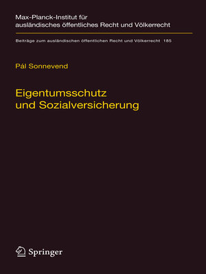 cover image of Eigentumsschutz und Sozialversicherung